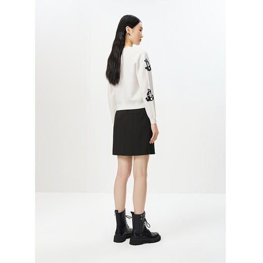 NEELLY纳俪商场同款黑色半身裙女气质短款A字裙显瘦百搭小黑裙 N23012E01041 商品图4