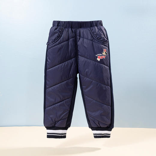 【商场同款】迪士尼童装女童加绒夹棉裤子米妮宝宝时尚拼接大童冬季保暖束脚裤214DK0207 商品图3