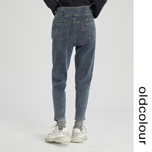 oldcolour2022年冬季新款显瘦休闲气质复古棉微弹百搭牛仔裤女N44113436 商品图4