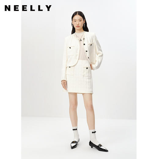 NEELLY纳俪商场同款气质小香风短款外套女2023春季新款时尚上衣 N23012C01038 商品图1