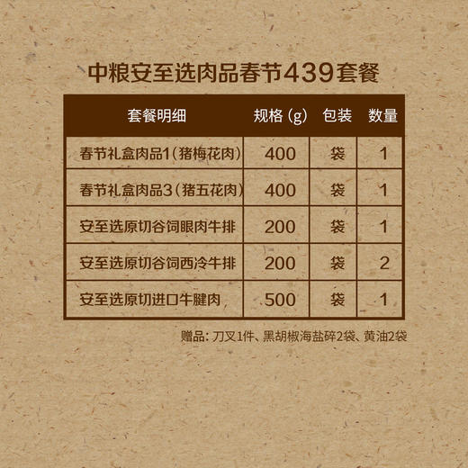 中粮安至选肉品春节439套餐【分仓直发，72小时发货，周末节假日不发货】 商品图1