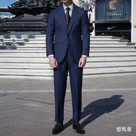 Stylbiella Central 澳洲美丽诺羊毛藏蓝色暗亲王格全麻衬套装