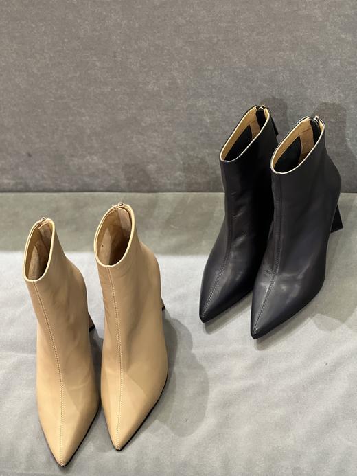 IUIU SECOND 新款气质尖头方根后拉链小短靴踝靴U21DS45741 商品图5