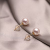 金18K海水珍珠耳钉 7-7.5mm白一根针 105899 商品缩略图3