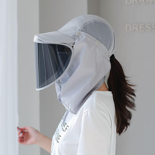 【防飞沫面罩帽】春夏全方位防晒帽 防紫外线面罩男女户外骑车 商品图6