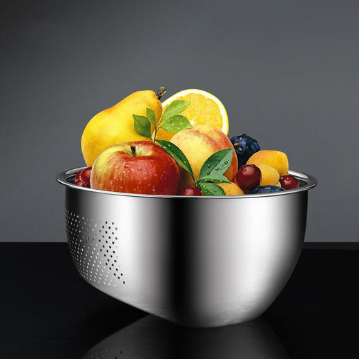 德国戴德 不锈钢斜底漏盆淘米盆厨房家用滤水盆22cm 商品图2