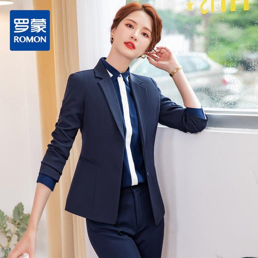 罗蒙女士春秋小西装外套修身显瘦商务通勤单西服上衣 商品图0