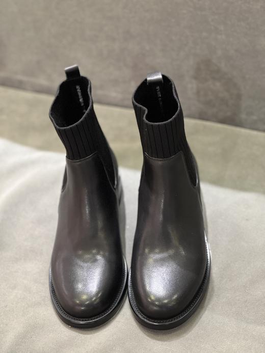 IUIU SECOND 新款加绒圆头平底弹力靴袜袜靴切尔西靴U21DS44568 商品图2