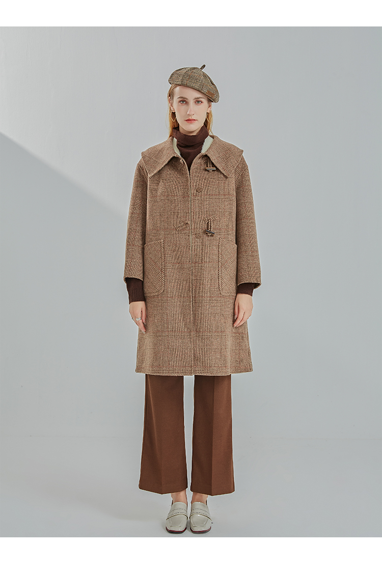 oldcolour2021冬季新款时尚气质修身百搭中长款手工大衣n44156430