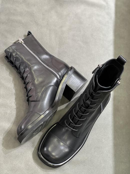 IUIU SECOND 新款时尚方圆头双侧拉链马丁靴U21DS46261 商品图5