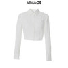 VIMAGE纬漫纪春季新款通勤显瘦百搭短上衣衬衣V1909503 商品缩略图5