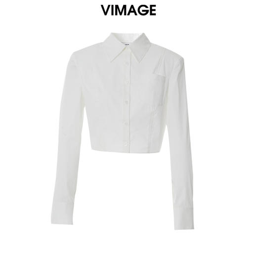 VIMAGE纬漫纪春季新款通勤显瘦百搭短上衣衬衣V1909503 商品图5