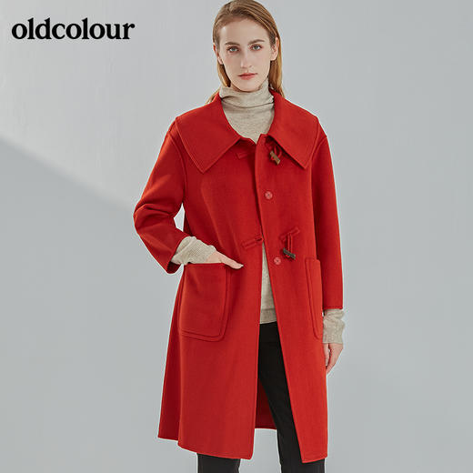 oldcolour2021冬季新款时尚气质修身百搭中长款手工大衣N44156430 商品图2