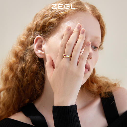 ZEGL爱心戒指女小众设计高级感指环2022年新款时尚个性开口食指戒 商品图1