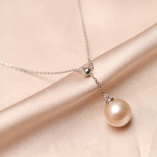 银925淡水珍珠吊珠链 9-10mm 白 104625 商品图2