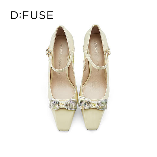 D:FUSE/迪芙斯秋季新款小方头玛丽珍高跟蝴蝶结跟鞋DF31111009 商品图5