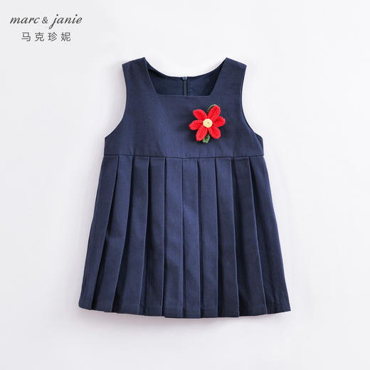 【打折】马克珍妮春装新款 女童学院风方领百褶连衣裙230163 商品图2