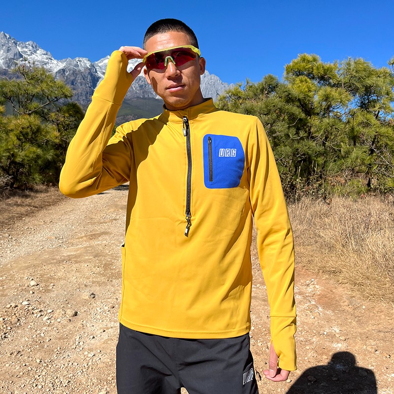 URG薄抓绒长袖半拉链上衣 Warm Next男女款春秋季跑步运动保暖舒适弹力透气户外越野装备