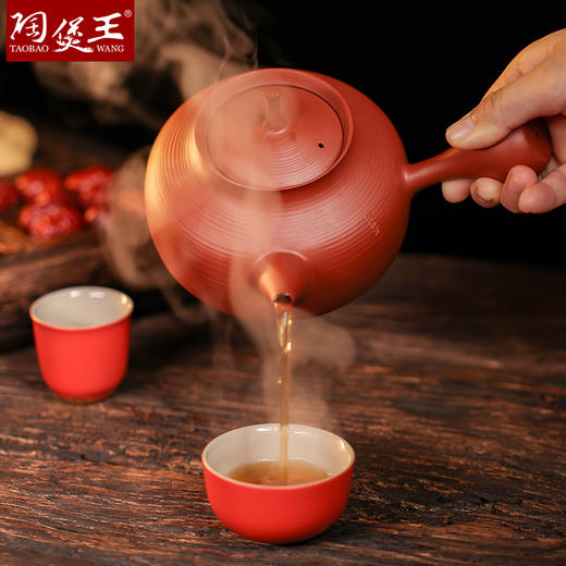 陶煲王纯手工砂铫壶红泥茶壶炭炉泡茶中式复古功夫茶具朱泥煮茶壶 商品图4