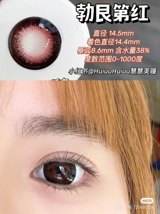 【店主实拍】勃艮第红 14.5mm 【年抛 0-1000度 无525/575】 商品图0