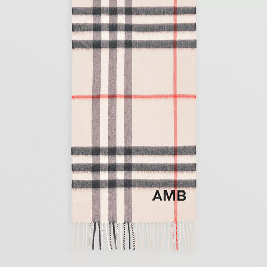 【一】BURBERRY 巴宝莉 女士经典格纹羊绒围巾 粉色 8015533 A5129 商品图1