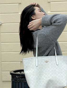 COACH/蔻驰托特TOTE新款冰山白