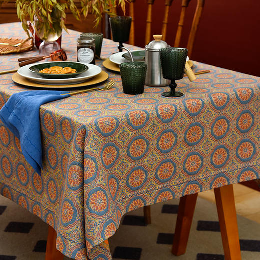 罗马圆环系列方形桌布轻奢高级感纯棉桌布 商品图1