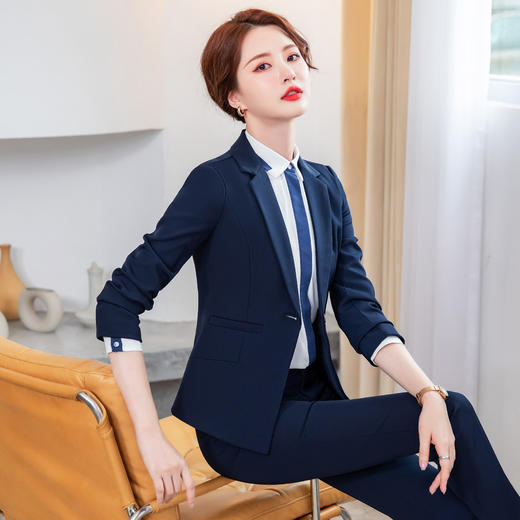 罗蒙女士春秋款小西装外套时尚一粒扣修身显瘦通勤休闲OL单西服上衣 商品图4