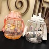 水杯高颜值大肚杯塑料杯带吸管学生背带水壶杯 lf08 商品缩略图2