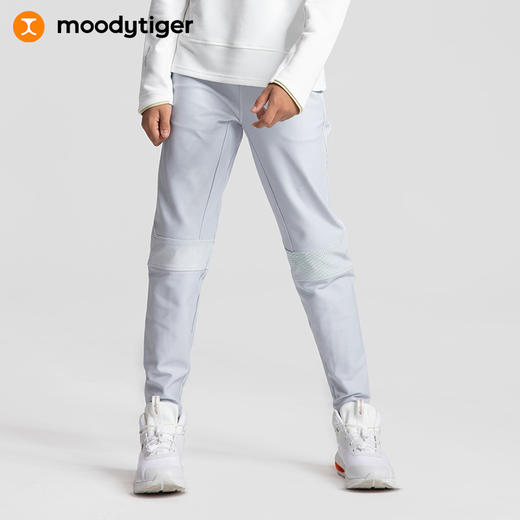 【特价】moodytiger儿童裤子2023春新款个性拼接质感百搭运动长裤休闲裤 M31111302 商品图0