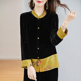 SM 62299191丝绒外套女贵夫人气质真丝上衣