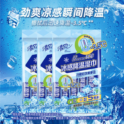 【官方自营】清风运动降温湿巾5包/提*3提冰感清凉湿巾 商品图6