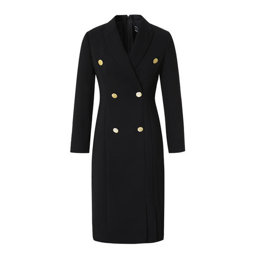 EITIE爱特爱冬季新款气质通勤西装领修身连衣裙时尚干练显瘦C2207044 商品图4