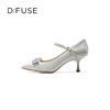 D:FUSE/迪芙斯秋季新款小方头玛丽珍高跟蝴蝶结跟鞋DF31111009 商品缩略图6