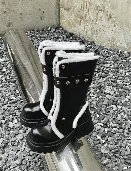 撞色翻领厚底雪地靴 商品图7