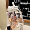 水杯高颜值大肚杯塑料杯带吸管学生背带水壶杯 lf08 商品缩略图0