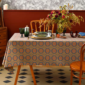 罗马圆环系列方形桌布轻奢高级感纯棉桌布