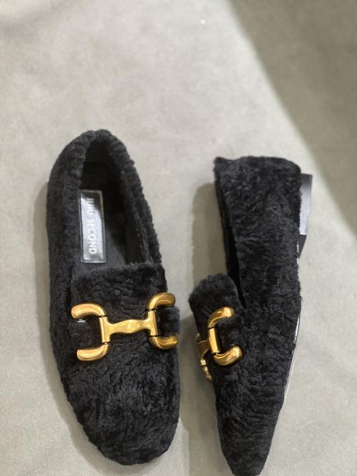 IUIU SECOND 2023新款加绒圆头深口一脚蹬毛毛鞋乐福鞋U23AM12771 商品图2