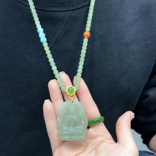 和田玉吊坠-湖水绿观音牌 商品图0