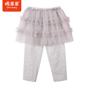 棉果果商场同款春季新品女童外穿淑女公主风网纱半裙打底裤仙仙拼接裤M122206223077