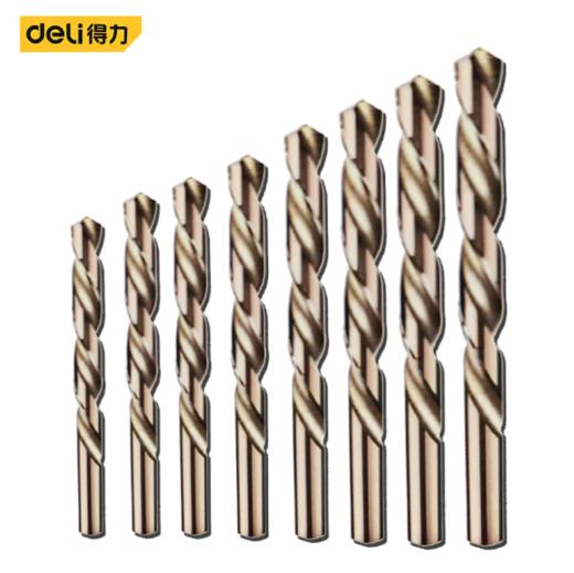 得力M35含钴直柄麻花钻10支/盒（黄） 商品图0
