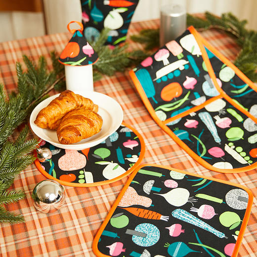 萝卜系列厨房套件隔热手套纯棉耐高温 商品图0