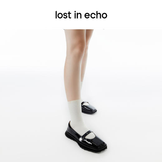 lost in echo设计师品牌一字带斜方头厚底玛丽珍单鞋小皮鞋休闲鞋 商品图3