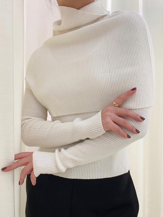 Viktoria Chan｜AW22011 Rue ribbed Tank [黑/白/深灰] 商品图6