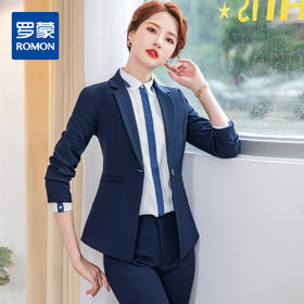 罗蒙女士春秋款小西装外套时尚一粒扣修身显瘦通勤休闲OL单西服上衣