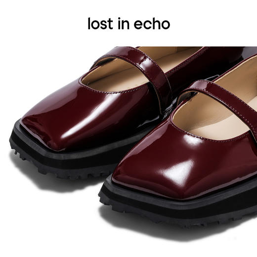 lost in echo设计师品牌一字带斜方头厚底玛丽珍单鞋小皮鞋休闲鞋 商品图4