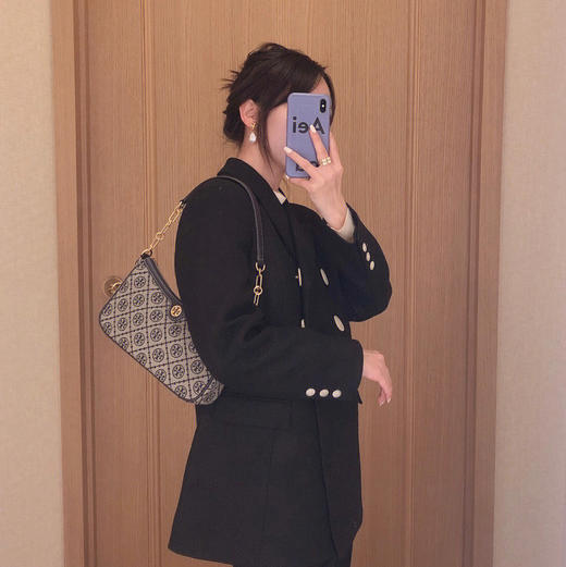 TORY BURCH 汤丽柏琦 TB 新款提花拉链斜挎腋下包 商品图0