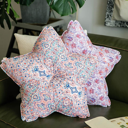经典佩斯利系列樱花抱枕五角星沙发靠包 商品图2