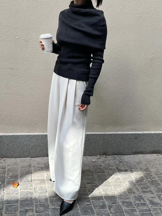 Viktoria Chan｜AW22011 Rue ribbed Tank [黑/白/深灰] 商品图2