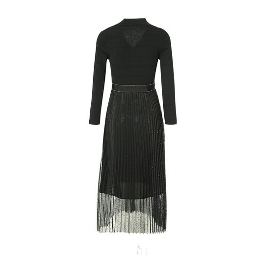 EITIE爱特爱春季新品高腰修身优雅蕾丝拼接连衣裙7307001 商品图7